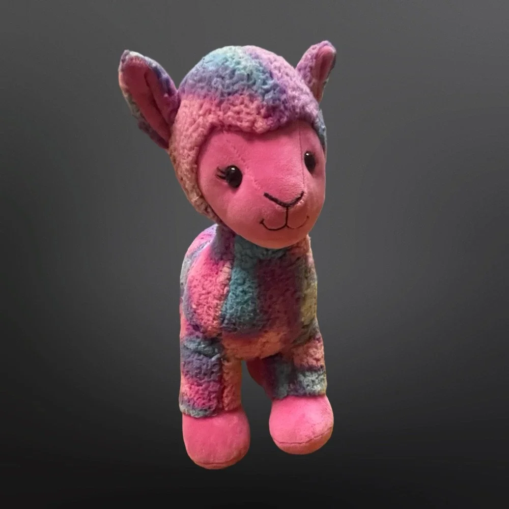 Build-A-Bear Workshop Pink Blue Purple Tie Dye Llama Plush Stuffed Animal 027027
